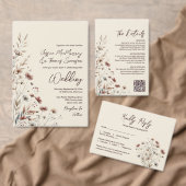 Cartons Réponse Rustique Boho Chic Fleur sauvage Simple Mariage (Personnalisez la collection de ce créateur indépendant. )