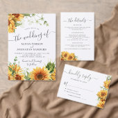 Cartons Réponse Boho summer sunflower garden black white wedding (Personnalisez la collection de ce créateur indépendant. )