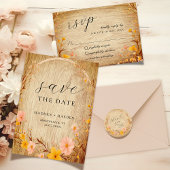 Invitation Rustique Neutral Boho Floral Fleur sauvage Mariage