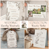 Invitation Rustique Boho Earthy Fleur sauvage neutre