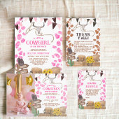 Invitation Rodéo rustique cow western vache 1er anniversaire
