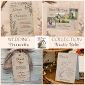 Save The Date Russe Boho Fleurs sauvages 3 Photo Terracotta