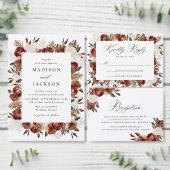 Serviette En Papier Russe Bourgogne et Rose d'ivoire Mariage (Personnalisez la collection de ce créateur indépendant.)