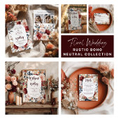 Invitation Rustique Burnt Orange Boho Floral Mariage Photo