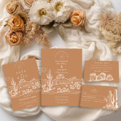 Cartons Réponse Rustic Cactus Mariage paysage du désert