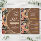 Rustic Charm Holy Matrimony Wedding Invitation (Personnalisez la collection de ce créateur indépendant.)