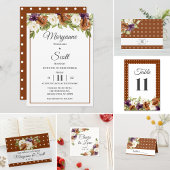 Chic Waterverf Floral Fall Wedding Uitnodiging