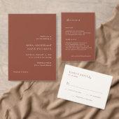 Rustic Copper Editorial Modern Wedding Invitation (Personaliseer de collectie van deze zelfstandige maker.)