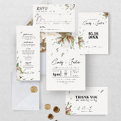 Rustieke katoen groen bruiloft save the date