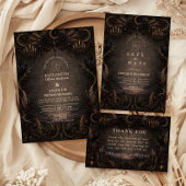 Invitation Mariage gothique de campagne rustique