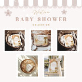 Rustic Country Peony Boots Baby shower Folie Uitnodiging