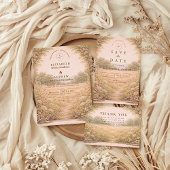 Rustic Countryside Garden Wedding Kaart