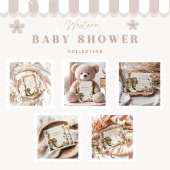 Invitation En Aluminium Baby shower de bottes rustiques pour fille à couet