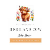 Assiettes En Carton Bébé mignon rustique Vache Highland