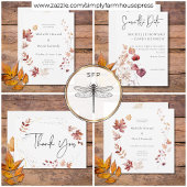 Invitation Feuilles d'automne rustiques Burgundy & Rust