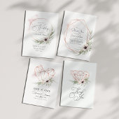 Invitation Élégance Rustique Code QR de mariage Végétal & Cui