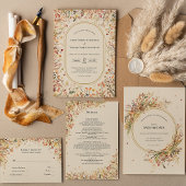  rustieke Herfst Beige bruiloft Monogram Acryl Uitnodigingen