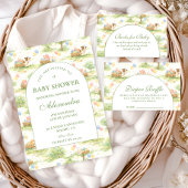 Rustic Farm Animals Pastel Diapper Raffle Informatiekaartje