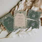 Invitations En Acrylique Mariage floral vert officiel