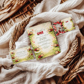 Serviette En Papier Rustic Floral Lady Bug 1st Birthday