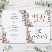 Numéro De Table Mariage floral rustique en terre cuite (Personnalisez la collection de ce créateur indépendant.)