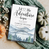 Invitation Rustic Mountain Forest Mariage d'aventure