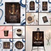 Sachets En Papier Baby shower d'Ancre en or rustique