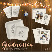 Rustic 3 Collage Graduation Party Invitation