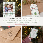 Rustic Green Plaid kerstfeest uitnodiging