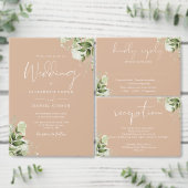 Serviette En Papier Vert Floral Élégant Tan Mariage (Personnalisez la collection de ce créateur indépendant.)