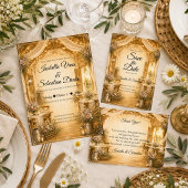 Cartons Réponse Mariage rustique dans une grange intérieure