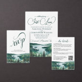 Invitation Just Love Rustic Lac Tahoe Code QR Mariage (Personnalisez la collection de ce créateur indépendant.)