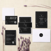 Save The Date Monogramme de mariage noir photo d'arche rustique  (Personnalisez la collection de ce créateur indépendant.)