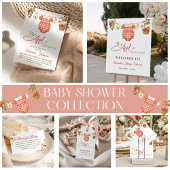 Invitation Rustic Red Gingham Clothesline Apple Baby Shower