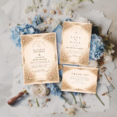 Save The Date Mariage Botanique Floral de Luxe Rustique