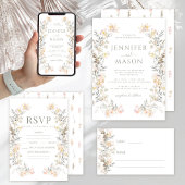 Cartons Réponse Rustique Automne Minuscule Fleur sauvage Mariage c