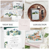 Rustige Berg Forest Evergreen Tree Wedding Kaart