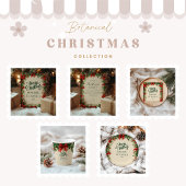 Invitation Fête de Noël Rustique Poinsettia Pine