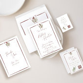 Rustique rouge main Lettré Mariage d'hiver QR RSVP