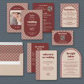 Carte de réponse de mariage à code QR à carreaux r