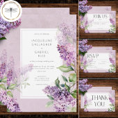 Cartons Réponse Rustique romantique violet & Sage Lilacs Mariage Q