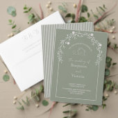 Carte de Menu de Mariage Vert Sage Élégant (Personnalisez la collection de ce créateur indépendant. Test)