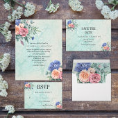 Prospectus 11,4 Cm X 14,2 Cm Hydrangées rustiques budgétaires sur Mariage vert