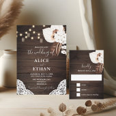 Rustiek hout Boho tropische bloemen zomer bruiloft Kaart