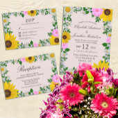 Invitation Fleur de soleil rustique Daisy Floral Graduation P