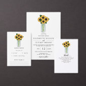 Cartons Réponse Tournesols rustiques Mason Jar Mariage (Personnalisez la collection de ce créateur indépendant.)