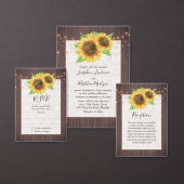 Zonnebloem String Lights Kant Rustieke Bruiloft Programma (Personaliseer de collectie van deze zelfstandige maker.)