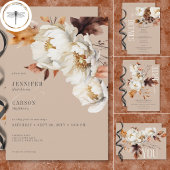 Cartons Réponse Crème Tan Rustique & Chute Brown Code QR Floral