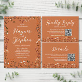 Menu de mariage floral terracotta rustique (Personnalisez la collection de ce créateur indépendant.)