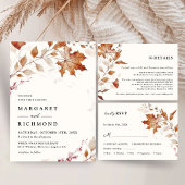 Rustique Terracotta Feuille Menu Mariage de automn